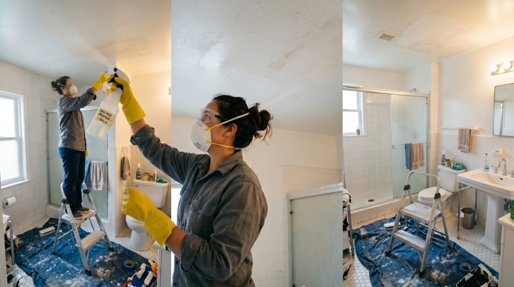 how to remove mold from bathroom ceiling